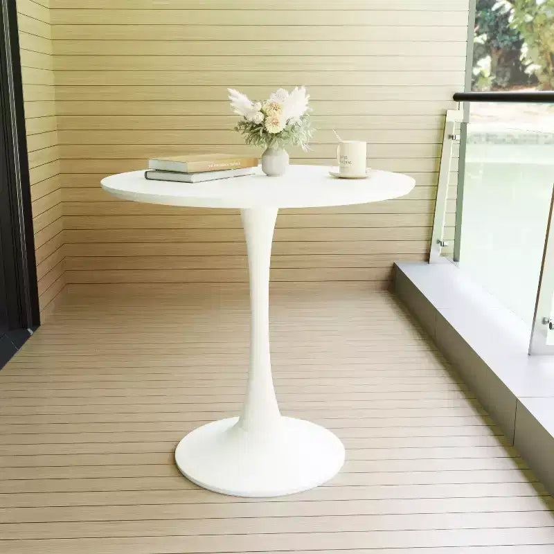 Okak 31.5IN Modern Kitchen Table for 2-4, Round Dining Table with Stable Pedestal Base, Small Table for Living Room, Dining Room