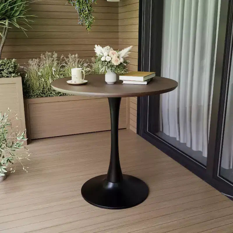 Table de cuisine moderne de 80 cm pour 2-4 personnes, table à manger ronde avec pied central stable, petite table pour salon, salle à manger