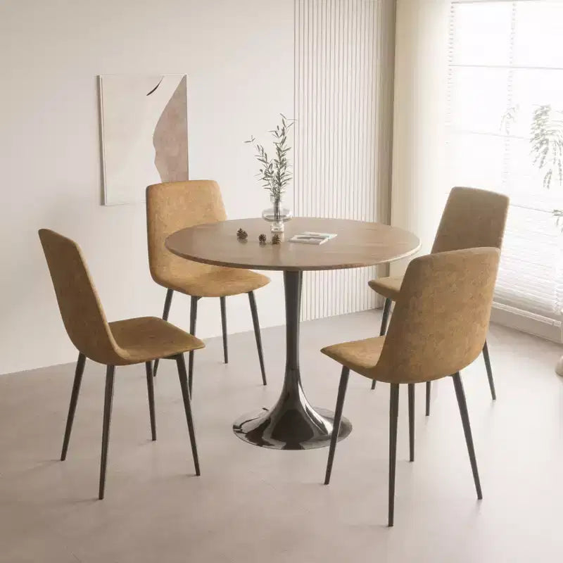 Table de cuisine moderne de 80 cm pour 2-4 personnes, table à manger ronde avec pied central stable, petite table pour salon, salle à manger