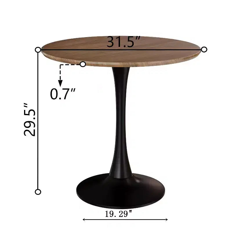 Table de cuisine moderne de 80 cm pour 2-4 personnes, table à manger ronde avec pied central stable, petite table pour salon, salle à manger
