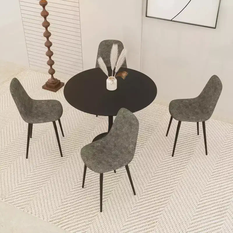Table de cuisine moderne de 80 cm pour 2-4 personnes, table à manger ronde avec pied central stable, petite table pour salon, salle à manger