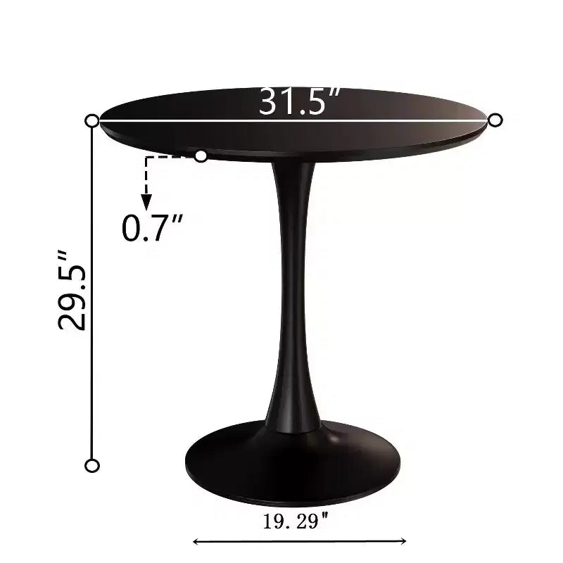 Table de cuisine moderne de 80 cm pour 2-4 personnes, table à manger ronde avec pied central stable, petite table pour salon, salle à manger