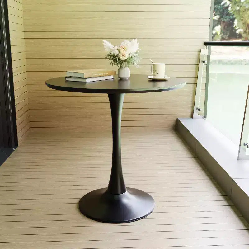 Table de cuisine moderne de 80 cm pour 2-4 personnes, table à manger ronde avec pied central stable, petite table pour salon, salle à manger
