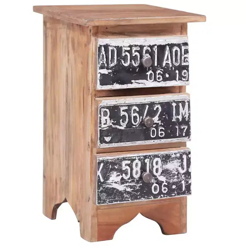 vidaXL Bedside Cabinet 11.8x11.8x20.1 Solid Mahogany Wood