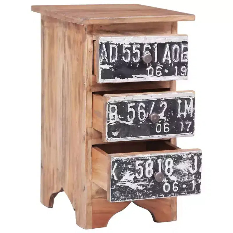 Table de chevet 30x30x51 cm en bois d'acajou massif