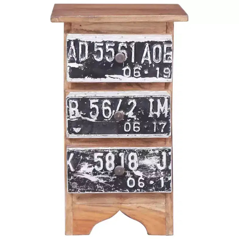 Table de chevet 30x30x51 cm en bois d'acajou massif