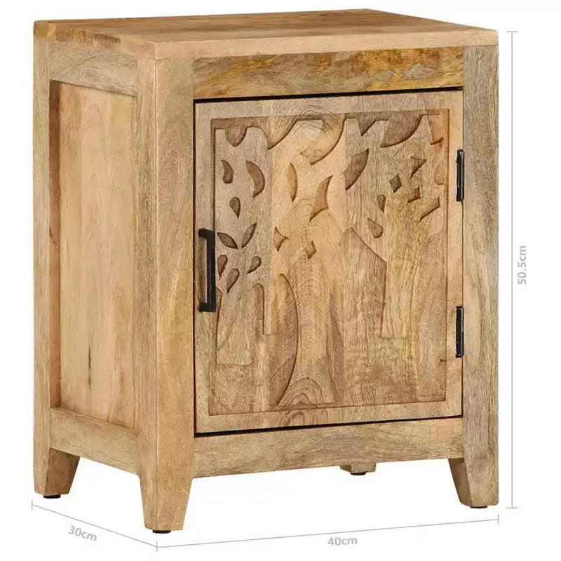 Table de chevet 40x30x50 cm en bois de manguier massif
