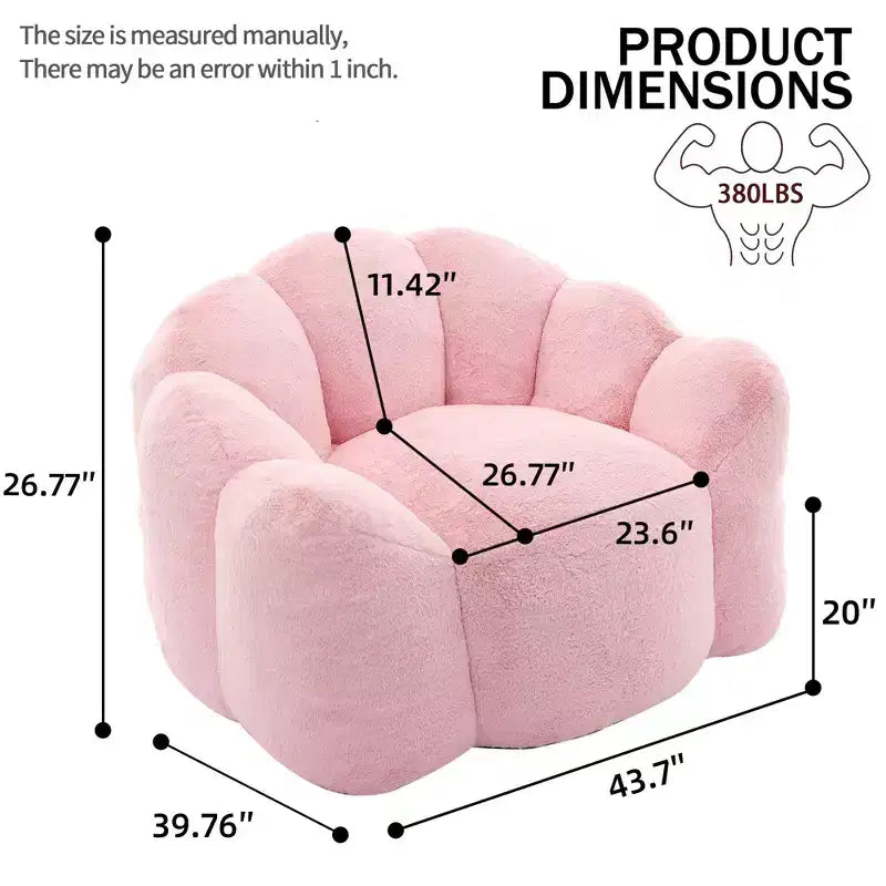 Fauteuil canapé en peluche surdimensionné "Modern Relax" avec accoudoir, canapé simple à assise profonde pour salon, appartement, chambre d'amis