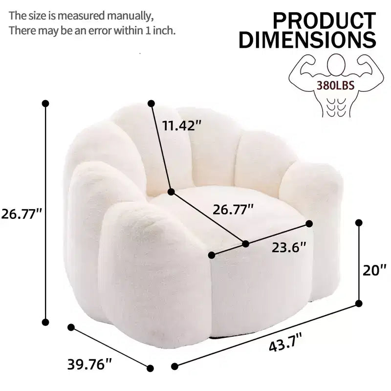 Fauteuil canapé en peluche surdimensionné "Modern Relax" avec accoudoir, canapé simple à assise profonde pour salon, appartement, chambre d'amis