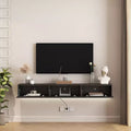 Floating TV Stand, 71 Floating Entertainment Center Wall Mounted,Floating Wall Mounted TV Shelf with Led Lights