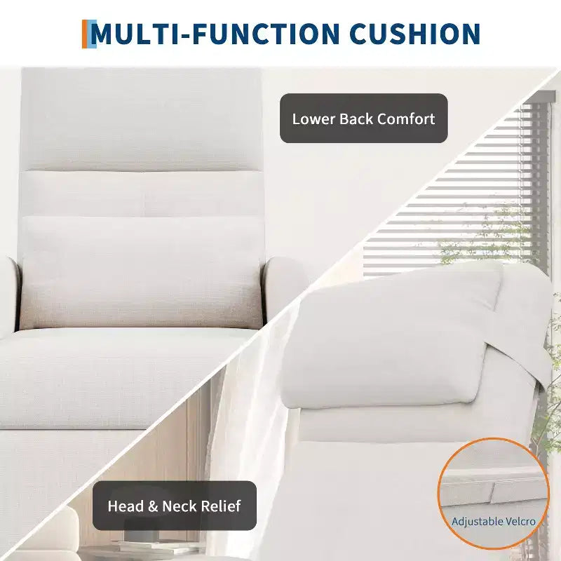Fauteuil inclinable électrique avec massage et chaleur, port USB, 2 poches latérales