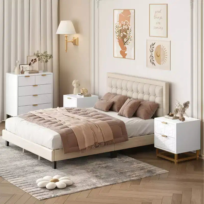Commode à 5 tiroirs avec base en métal