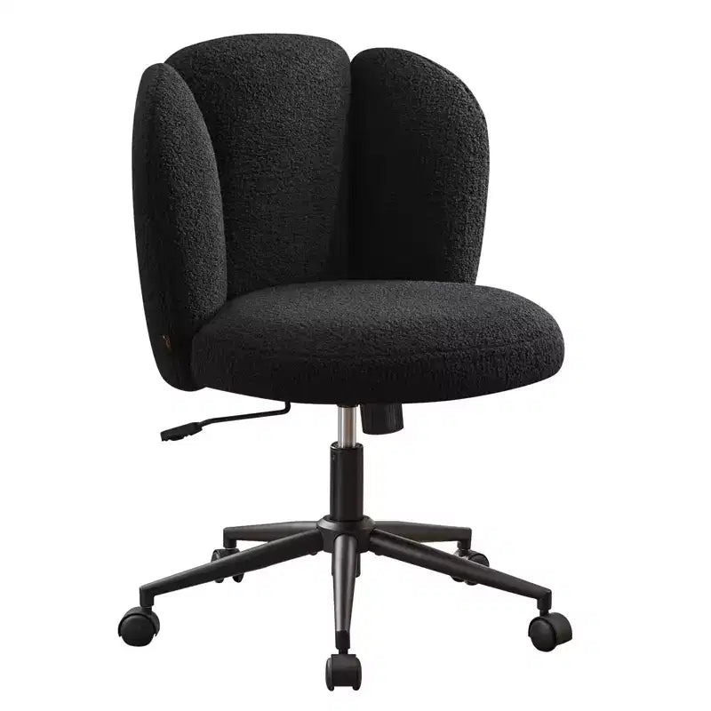 Furniliving Armless Home Office Desk Chair, Upholstered Vanity Chair, Comfortable Boucle for Bedroom/Dressing Room/Home Office