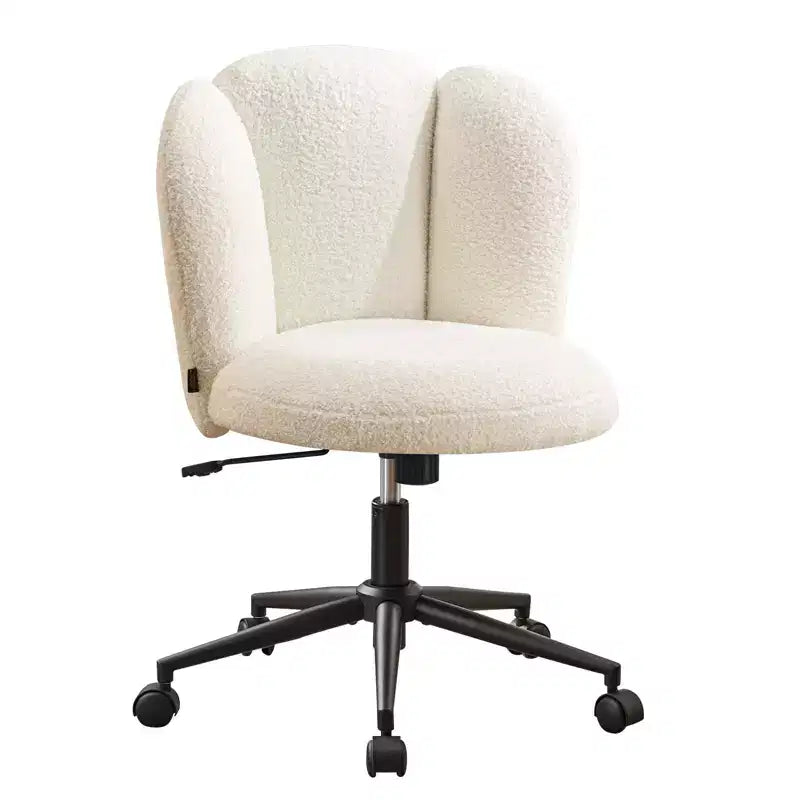 Chaise de coiffeuse rembourrée sans accoudoirs, chaise d'appoint en tissu bouclette pour chambre, dressing ou bureau à domicile