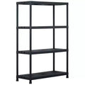 vidaXL Storage Shelf Rack Black 485 lb 35.4x15.7x54.3 Plastic