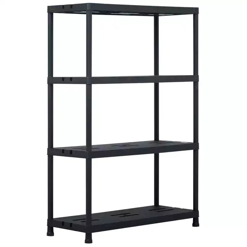 vidaXL Storage Shelf Rack Black 485 lb 35.4x15.7x54.3 Plastic