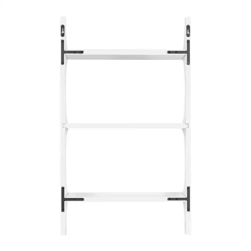 Étagère murale en bois, blanche, 18x6x30