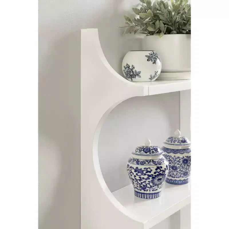 Étagère murale en bois, blanche, 18x6x30