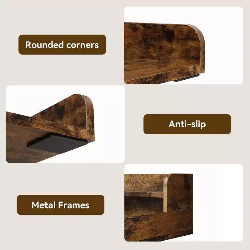 Dessus de laveuse et sécheuse en bois, comptoir de buanderie de 137 cm avec étagère de rangement à 2 niveaux, surface de travail antidérapante avec garde-corps pour l'organisation de la buanderie