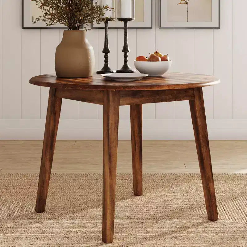 Table de salle à manger à abattants, Marron Rustique