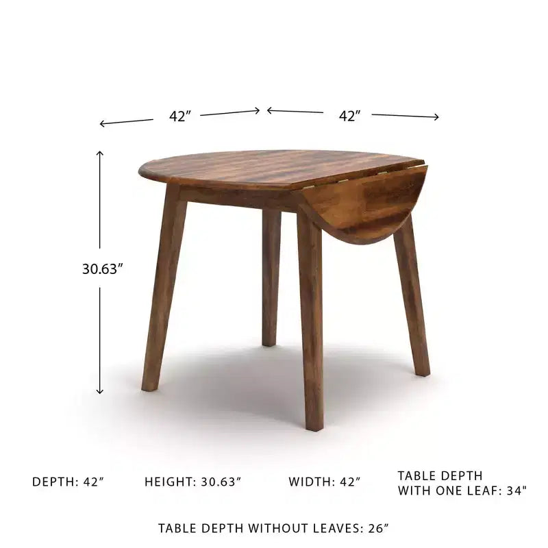 Table de salle à manger à abattants, Marron Rustique