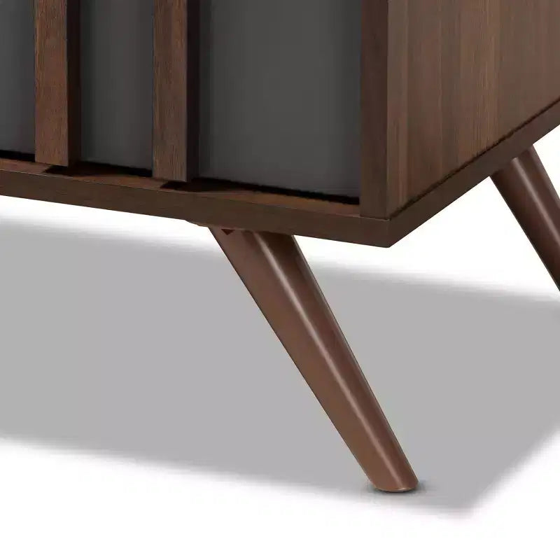 Commode de chambre en bois à 6 tiroirs gris/noyer