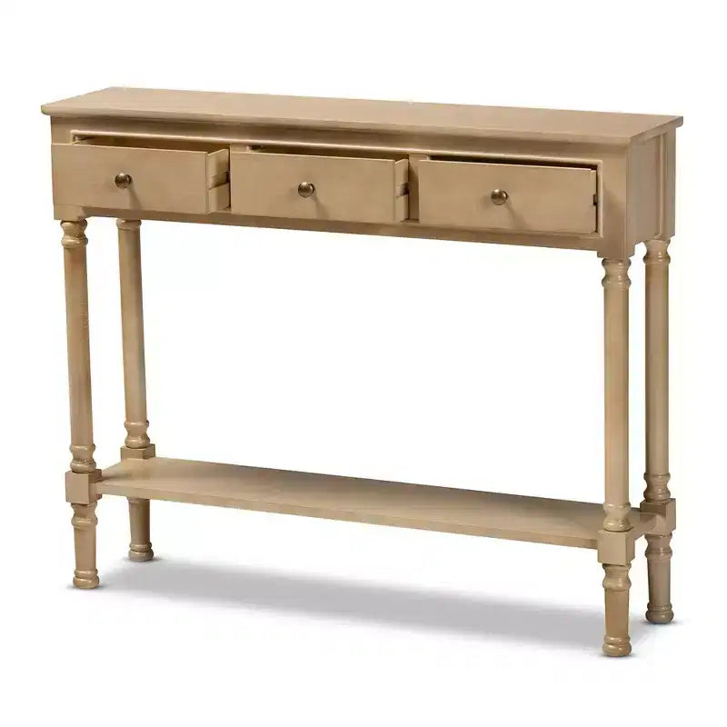 Console d'entrée en bois à 3 tiroirs